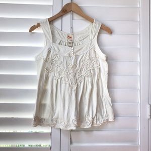 White cotton embellished tank top XS/S